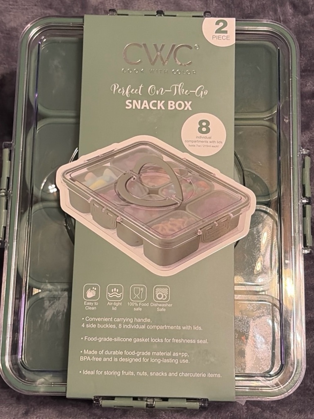 CWC Perfect On-The-Go Snack Box - Sage Green (2 Piece)